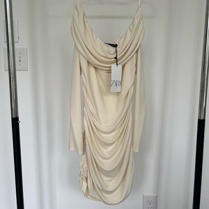 Zara NWT off shoulder ruched mini